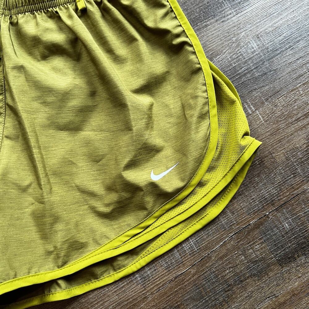 Nike Running Shorts Large Womens 3" Dri Fit Tempo Green Brief Lined - Picture 2 of 9